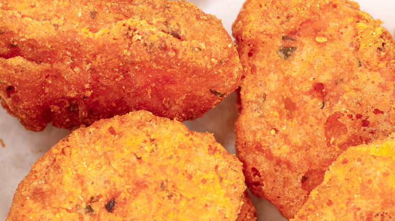 Spicy chicken nuggets with seasoning
