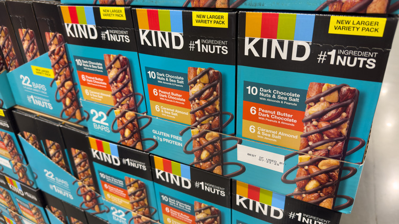 stacked boxes of kind bars