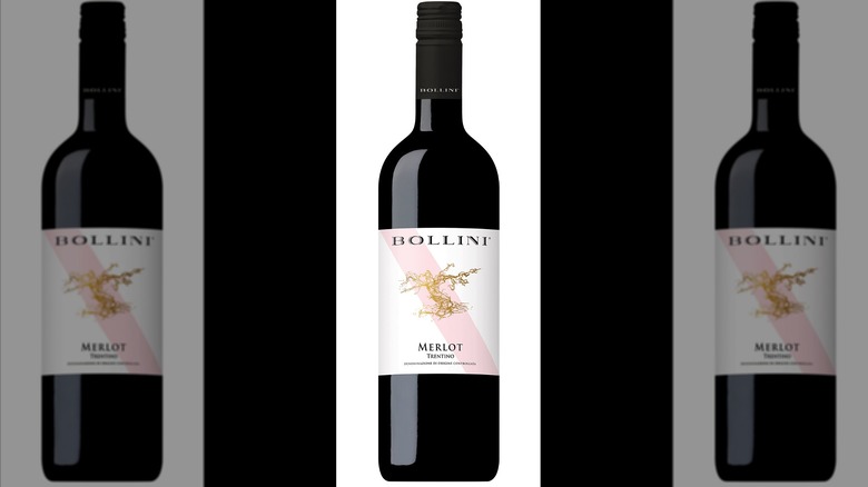 Bottle of Bollini merlot wine