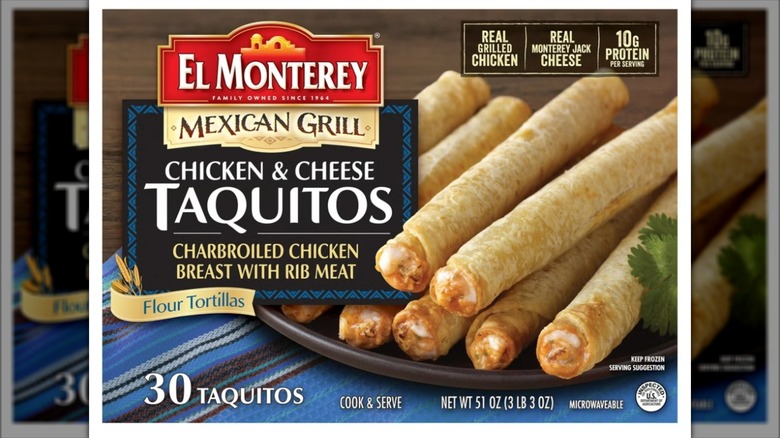 Package of El Monterey Mexican Grill Chicken and Cheese Taquitos