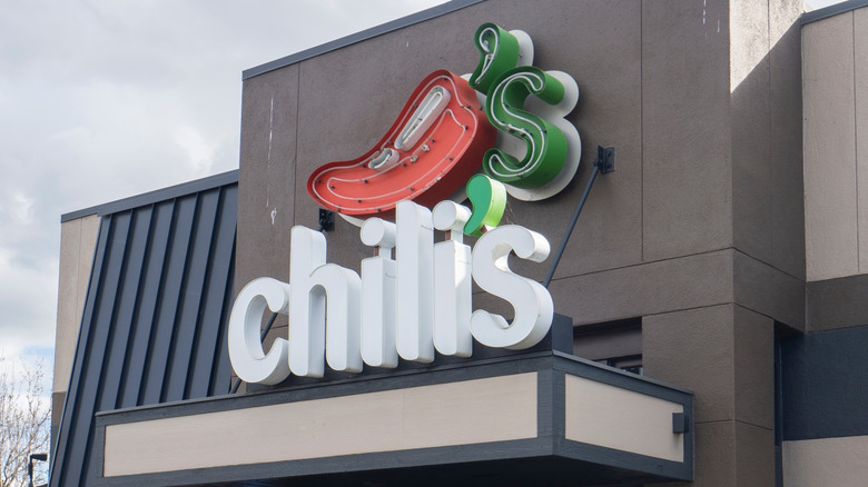 Chili's logo on top of building