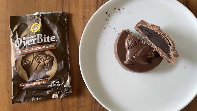 Overbite on a plate and cut in two