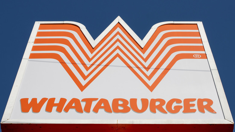 Exterior sign for a Whataburger chain location