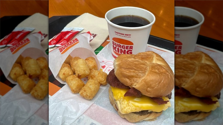 Burger King Croissan'wich with beef, egg, and cheese