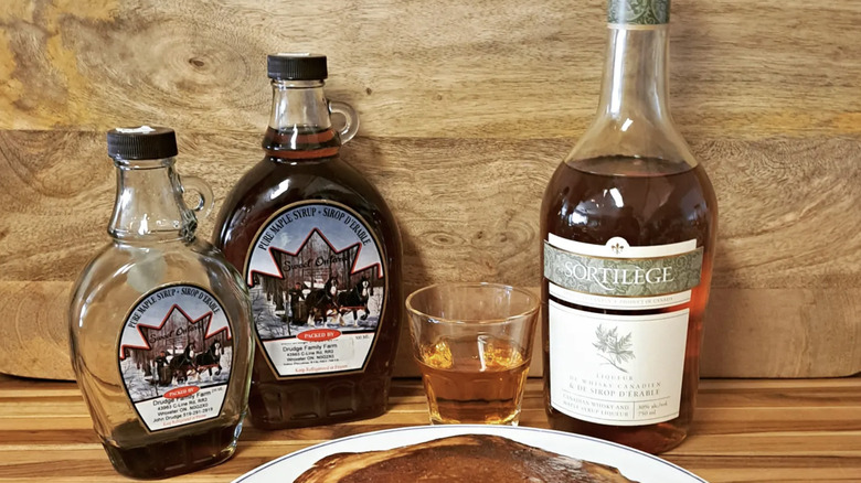 Canadian whisky served with syrup.