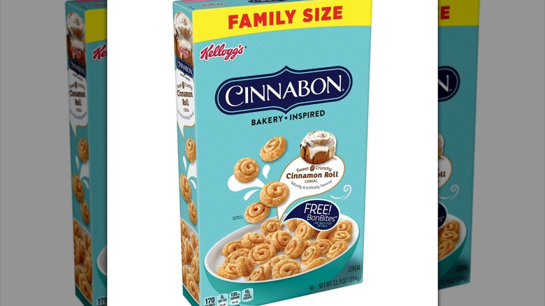 box of Cinnabon cereal