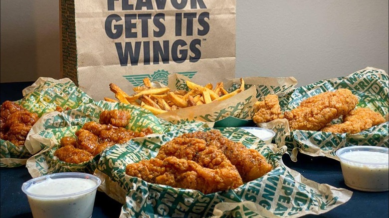 Various flavors of Wingstop's chicken tenders