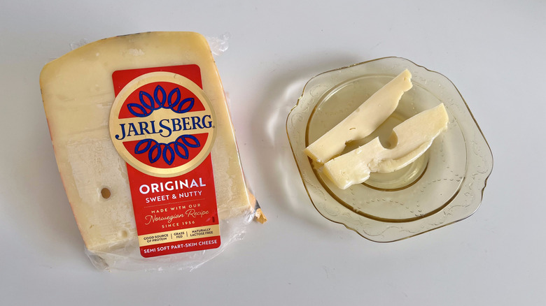 Jarlsberg Part-Skim Soft Cheese Wedge and cheese pieces