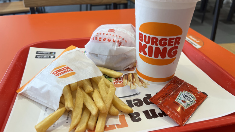 A Burger King meal on a tray