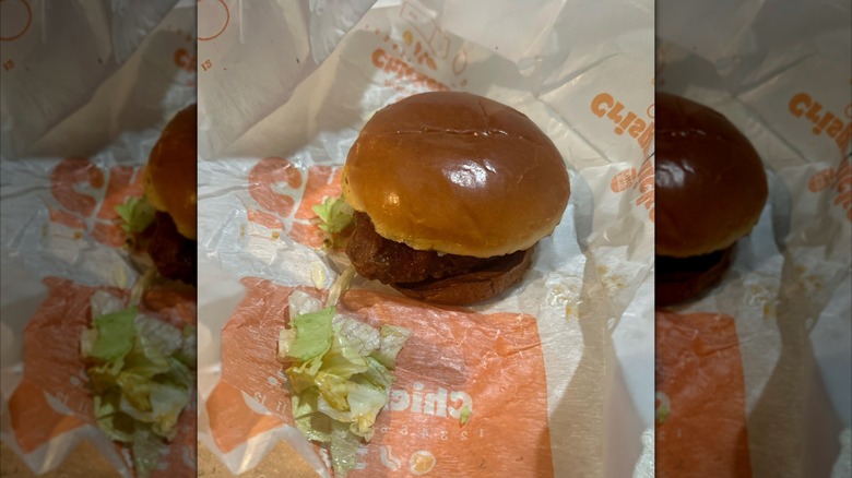 Mirrored image of burger on Burger King packaging