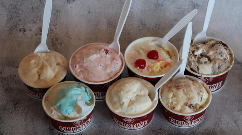 Various ice cream options from Cold Stone