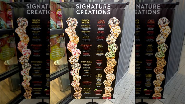 A sign with all the Signature Creations options
