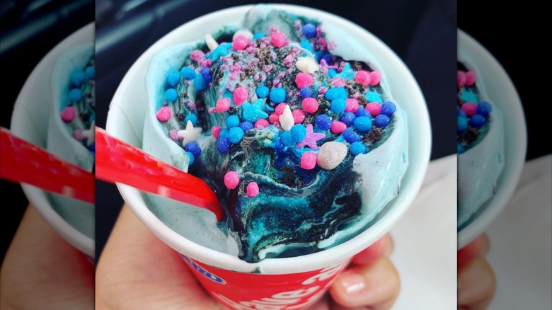 Hand holding zero gravity blizzard