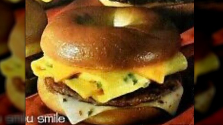 A McDonald's Spanish Omelet Bagel Sandwich