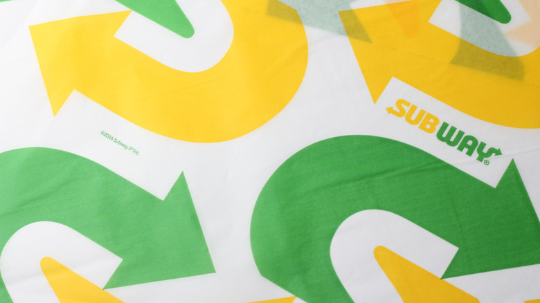 Subway sandwich paper