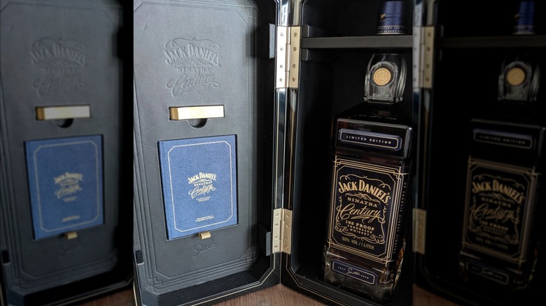 Jack Daniel's Sinatra Century in display case