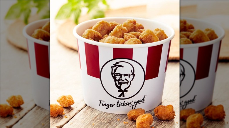 Bucket of KFC popcorn chicken