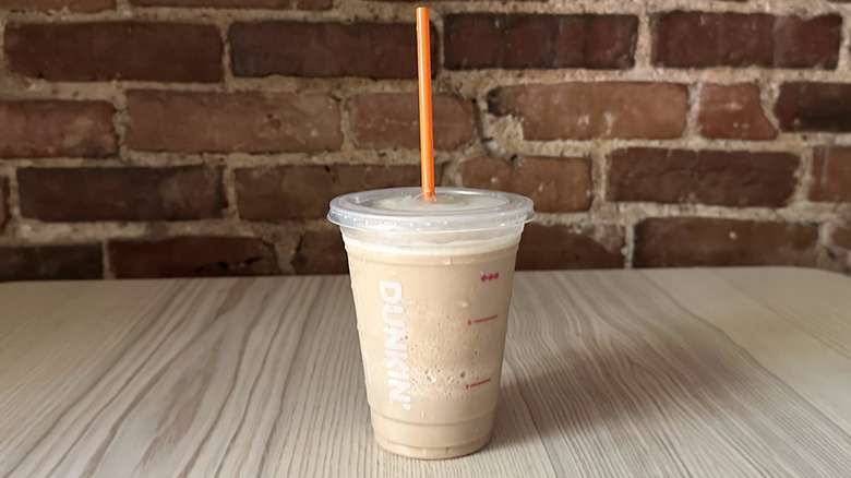 Dunkin' Coffee Chiller on wooden table