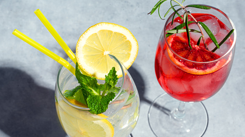 two fruity na spritz glasses