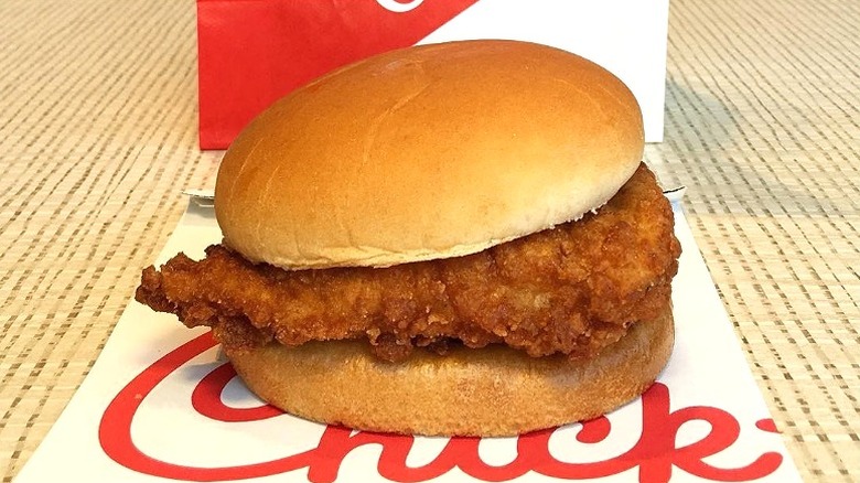 Chick-fil-A fried chicken sandwich.