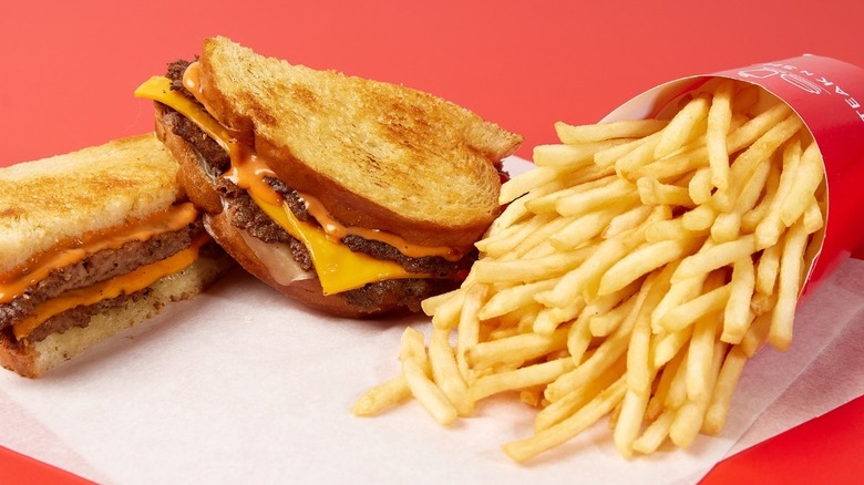 a Frisco Melt and fries from Steak 'n Shake