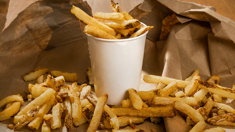 A product image of fries from Five Guys