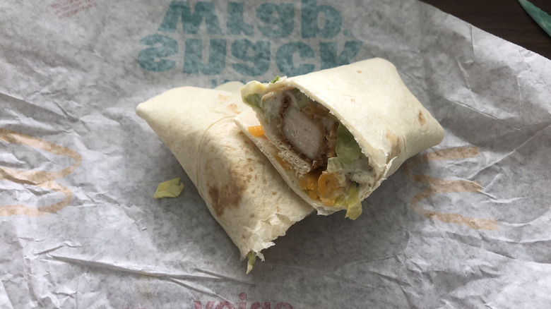 McDonald's ranch Snack Wrap on paper