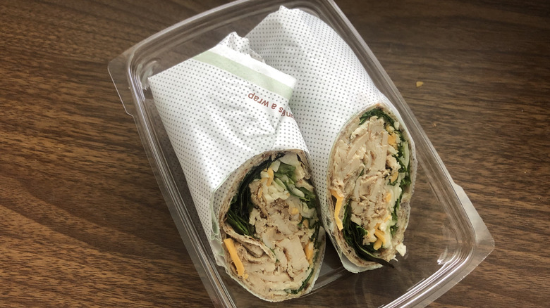 Chick-fil-A cool wrap in plastic tray.