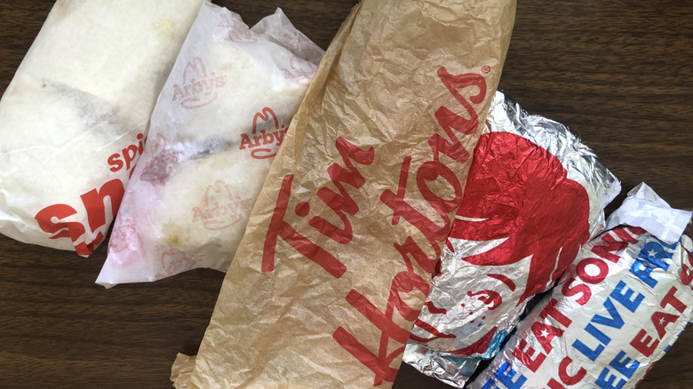 Fast food chains chicken wraps.