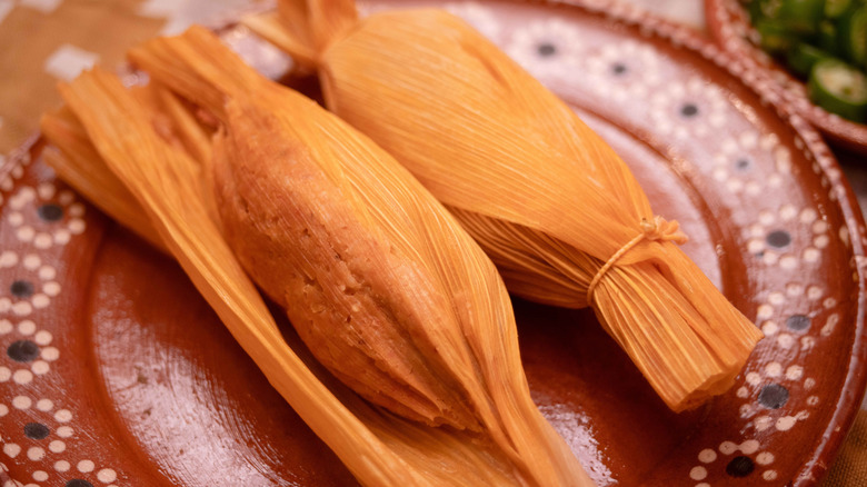 Tamales wrapped in corn husks