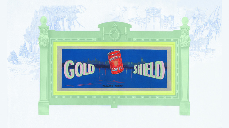a vintage adertisement for Gold Shield coffee, circa 1916