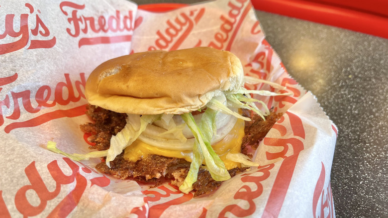 California Style Double with lettuce on a tray