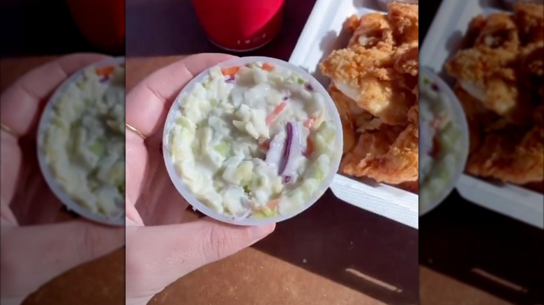 Top view of Raising Cane's coleslaw