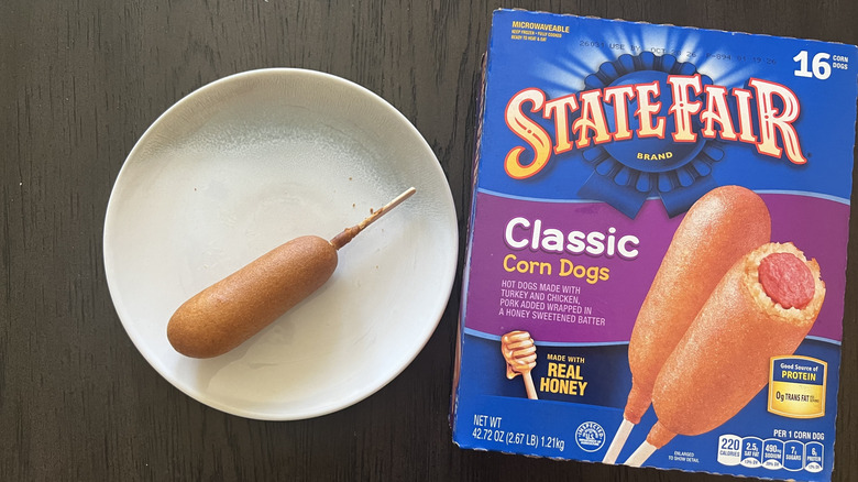 State Fair classic corn dog on a plate.