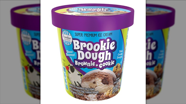 Sundae Shoppe Brookie Dough ice cream on white background