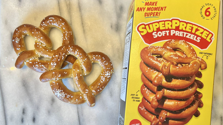 SuperPretzel frozen soft pretzels with salt.
