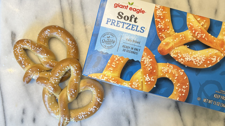 Giant Eagle frozen soft pretzels with salt.