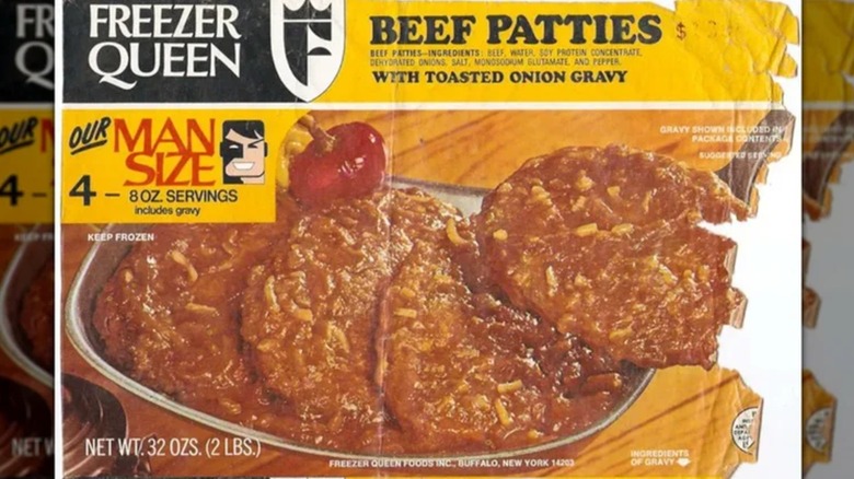 The front of a package that says "Beef Patties"