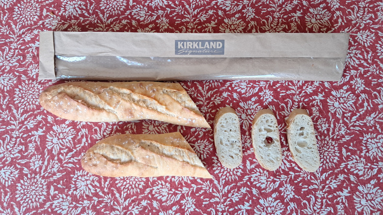Sliced Baguette on table