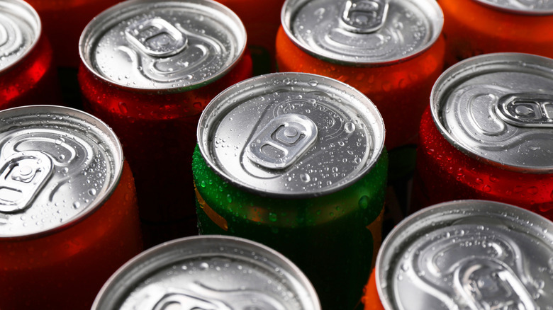 Wet energy drink cans