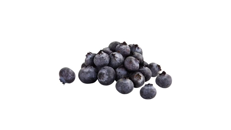 Blueberries on white background