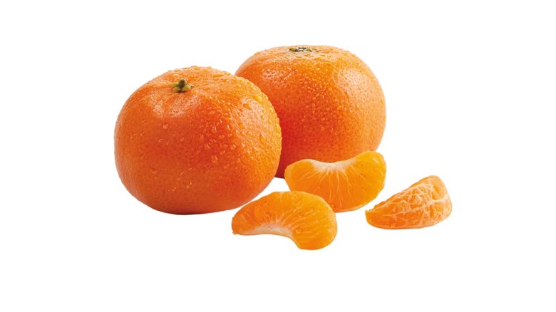 Mandarins with peeled sections