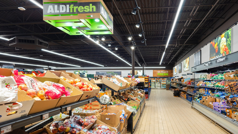 produce aisle at grocery store
