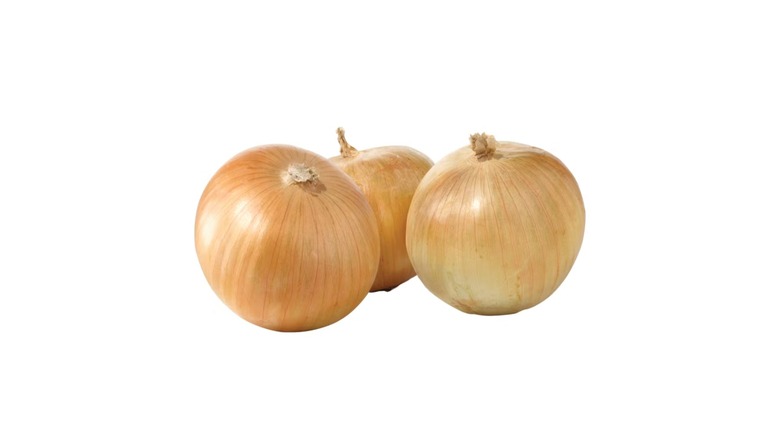 onions on a white background