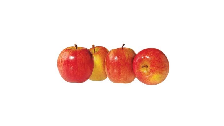 fuji apples on white background