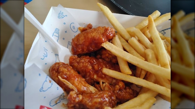Close up image of Chicken tenders and fries