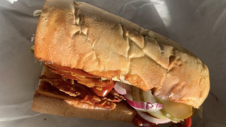 Jimmy John's Cubano in white paper