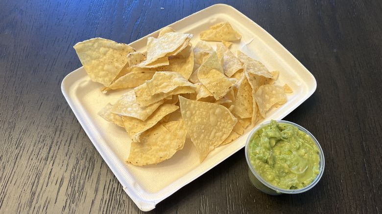 Chipotle chips and guacamole.