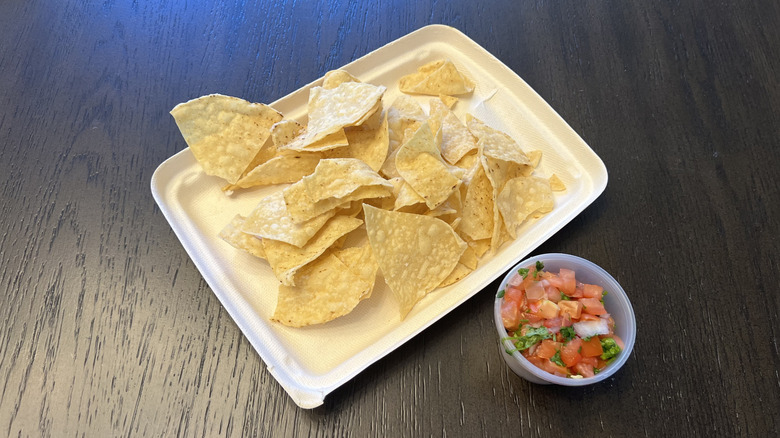 Chipotle chips and fresh tomato salsa.