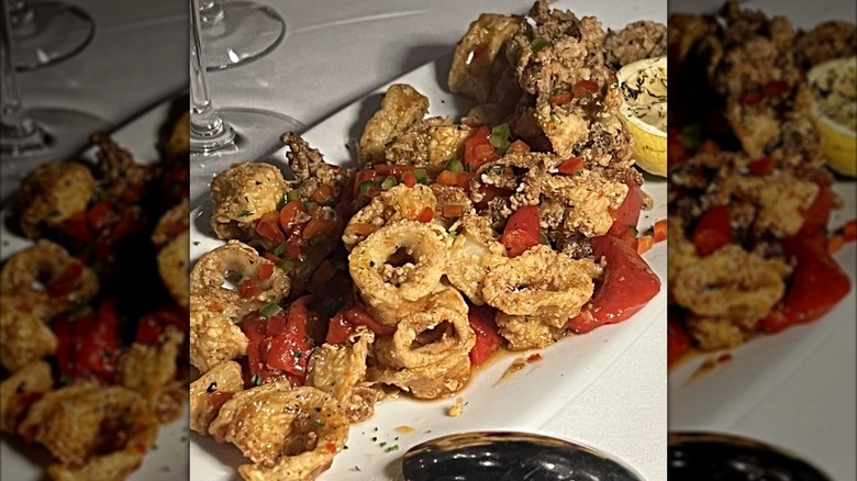The calamari appetizer with veggies at Ruth's Chris Steak House
